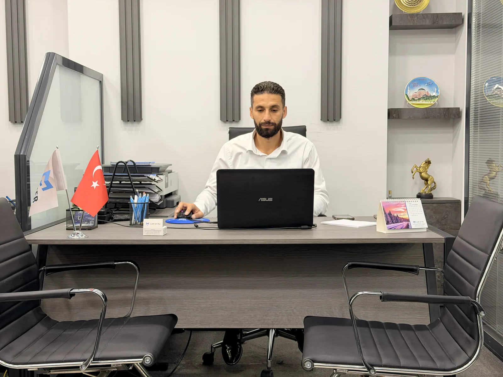 A team member at work in the sales office